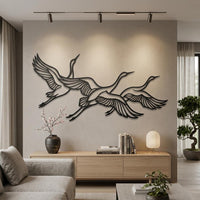 Flying Crane Metal Wall Art