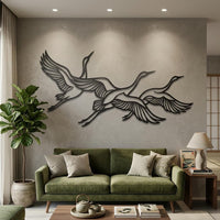 Flying Crane Metal Wall Art