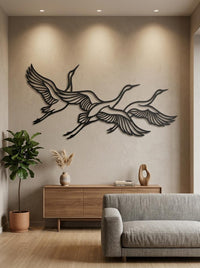 Flying Crane Metal Wall Art