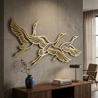 Flying Crane Metal Wall Art