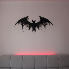 Giant Bat Metal Wall Art - Gothic Halloween Home Decor