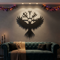 Aggressive Raven Viking Metal Sign