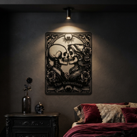 Gothic Couple Skeleton Metal Wall Decor