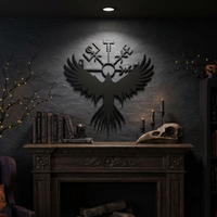 Aggressive Raven Viking Metal Sign
