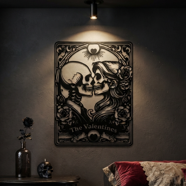 Gothic Couple Skeleton Metal Wall Decor