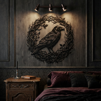 Mystic Raven Metal Wall Decor