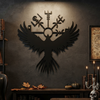 Aggressive Raven Viking Metal Sign