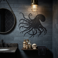 Spooky Octopus Metal Wall Art