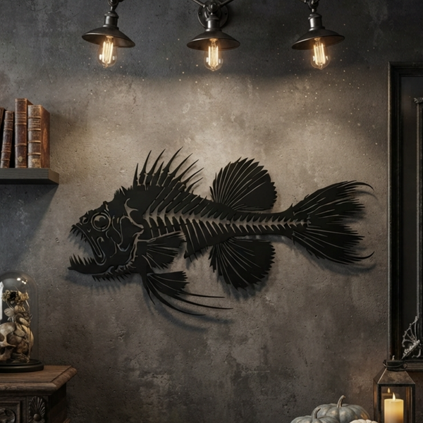 Giant Fishbones Metal Wall Art
