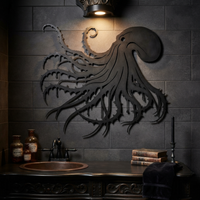 Spooky Octopus Metal Wall Art
