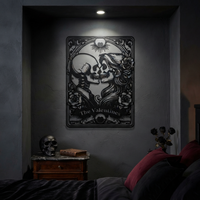Gothic Couple Skeleton Metal Wall Decor