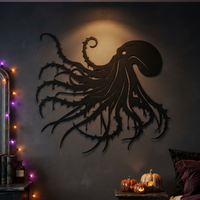 Spooky Octopus Metal Wall Art