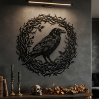 Mystic Raven Metal Wall Decor